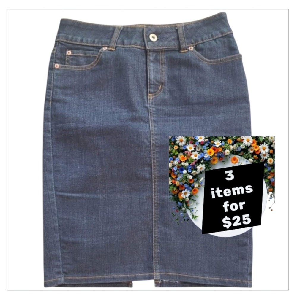 Mixit denim dark blue  pencil Skirt
